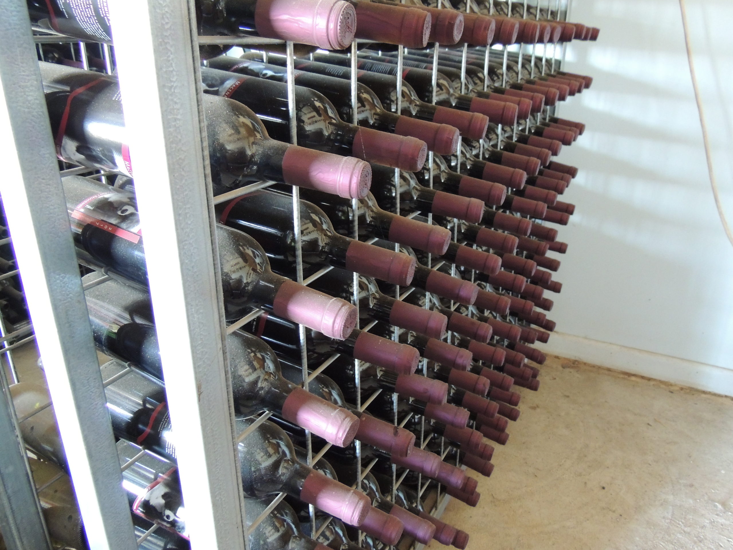 Red wine storage rack full